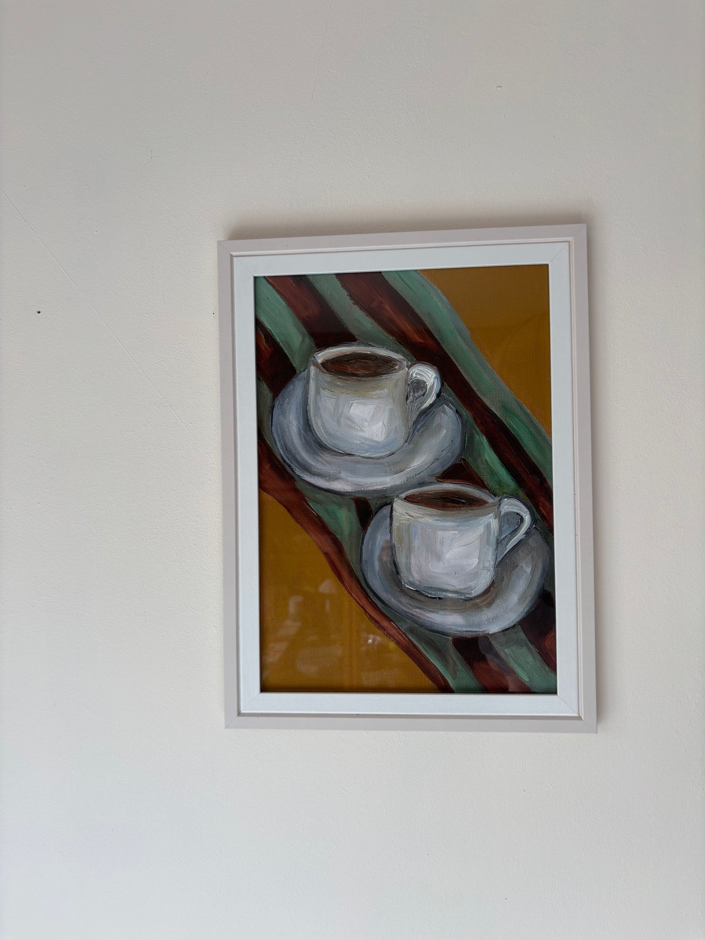 "Espresso Date" Original Framed