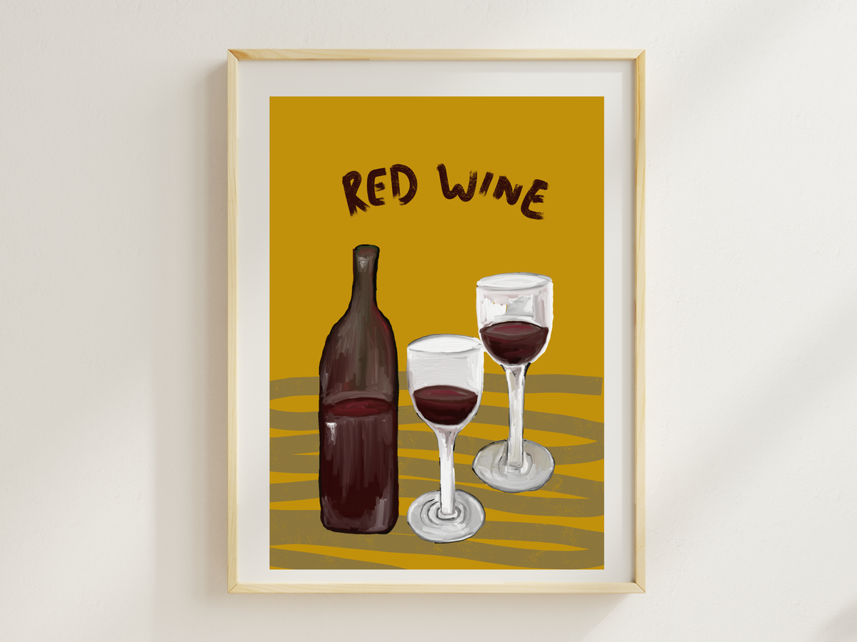 Bottle of Red Wine Print