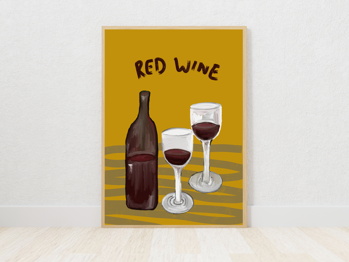 Bottle of Red Wine Print
