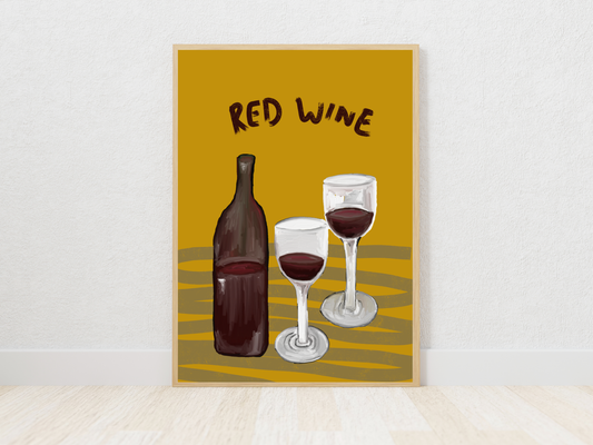 Bottle of Red Wine Print