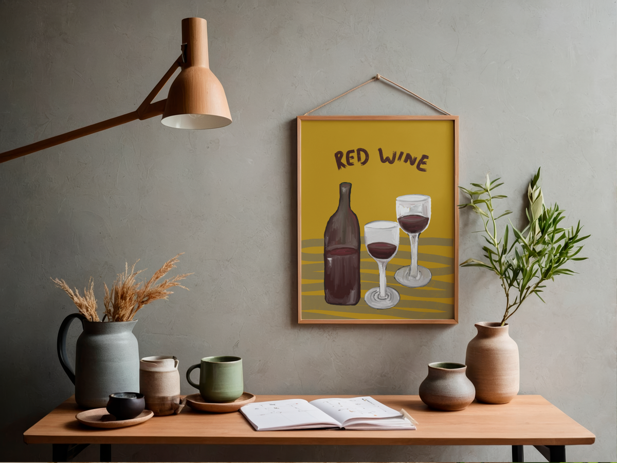 Bottle of Red Wine Print