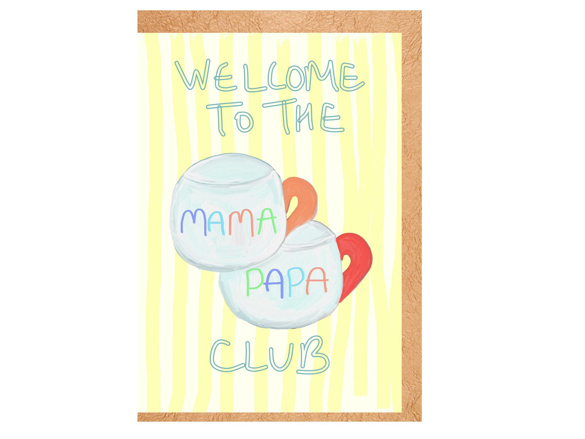 New Parents Card | Mama Papa Club Illustrated Congratulations Mug Design