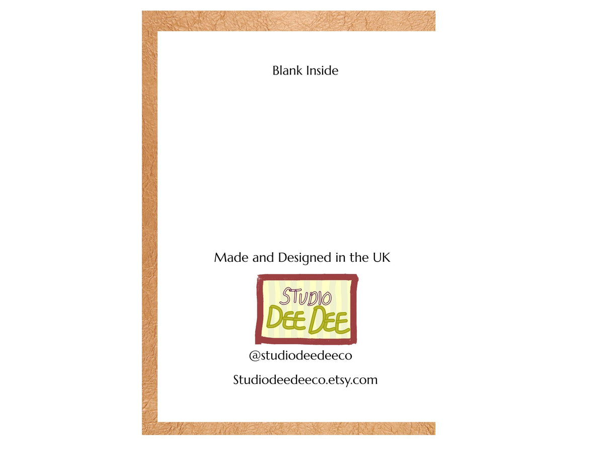 Dada Card | Hand Illustrated Greeting, Bold Stripes, Red Heart