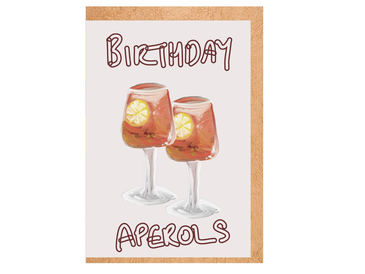 Birthday Card, Aperol Spritz Oil Painting Illustration
